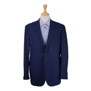 Gutteridge 1878 Royal Blue Woven Knit Patch Pocket Blazer Jacket 46R